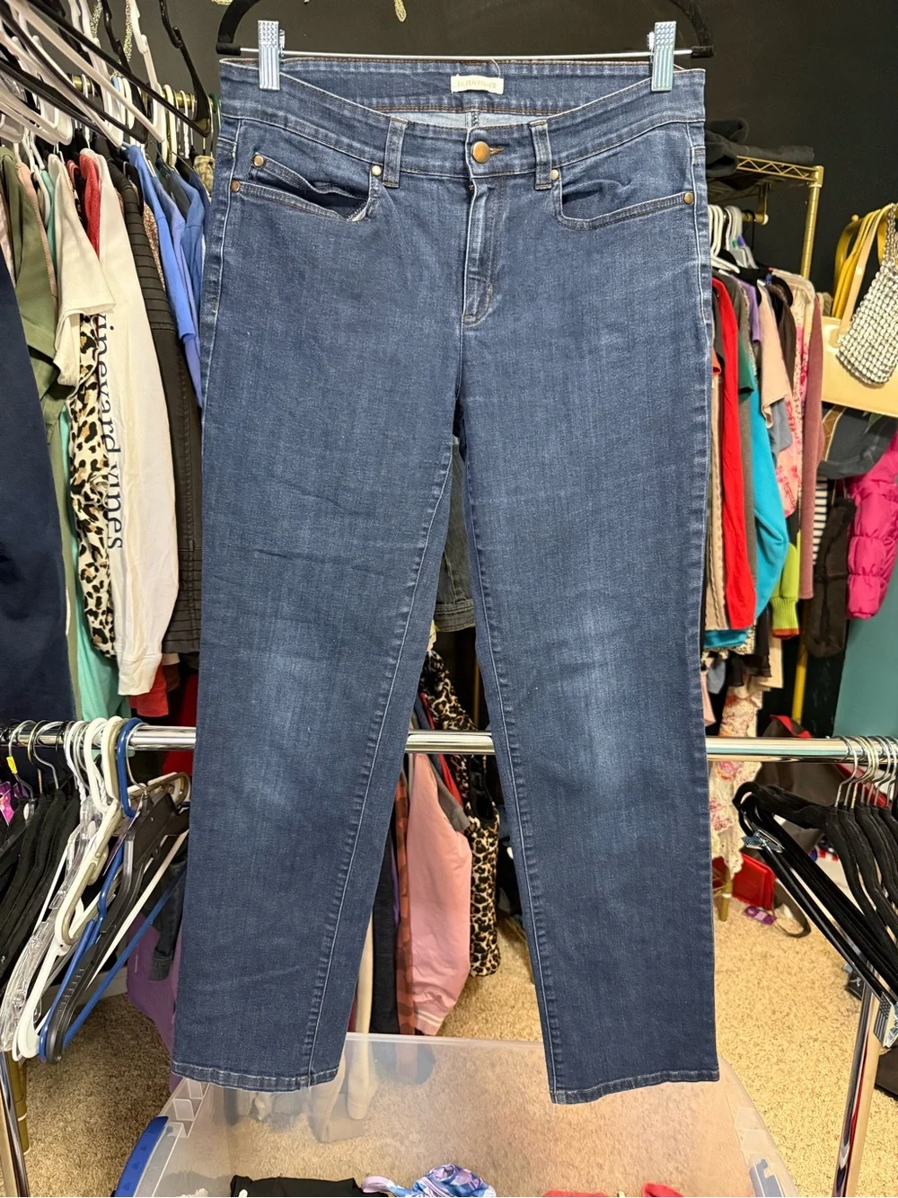 Eileen Fisher Women’s Straight Leg Stretch Jeans Medium Wash Sz 10 inseam 30